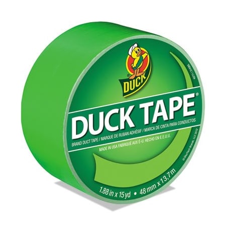 Shurtech Brands Duck, COLORED DUCT TAPE, 3in CORE, 1.88in X 15 YDS, NEON GREEN 1265018
